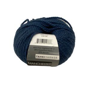 Manchester wool alpaca yarn ball denim blue 50g 109 yds Tahki Yarns Peru